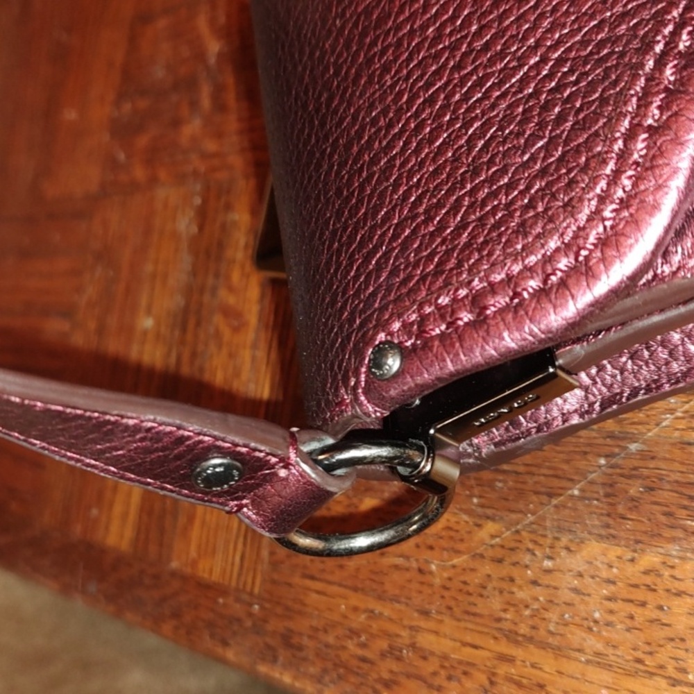 Coach Mini Swagger 2015 35995 Metallic Berry Leather Crossbody $350 Retail EUC - Picture 10 of 16